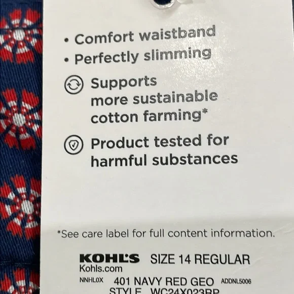 Croft & Barrow Women Skort Size 14 Regular Mid rise Blue White Red Pockets NWT - Picture 13 of 15